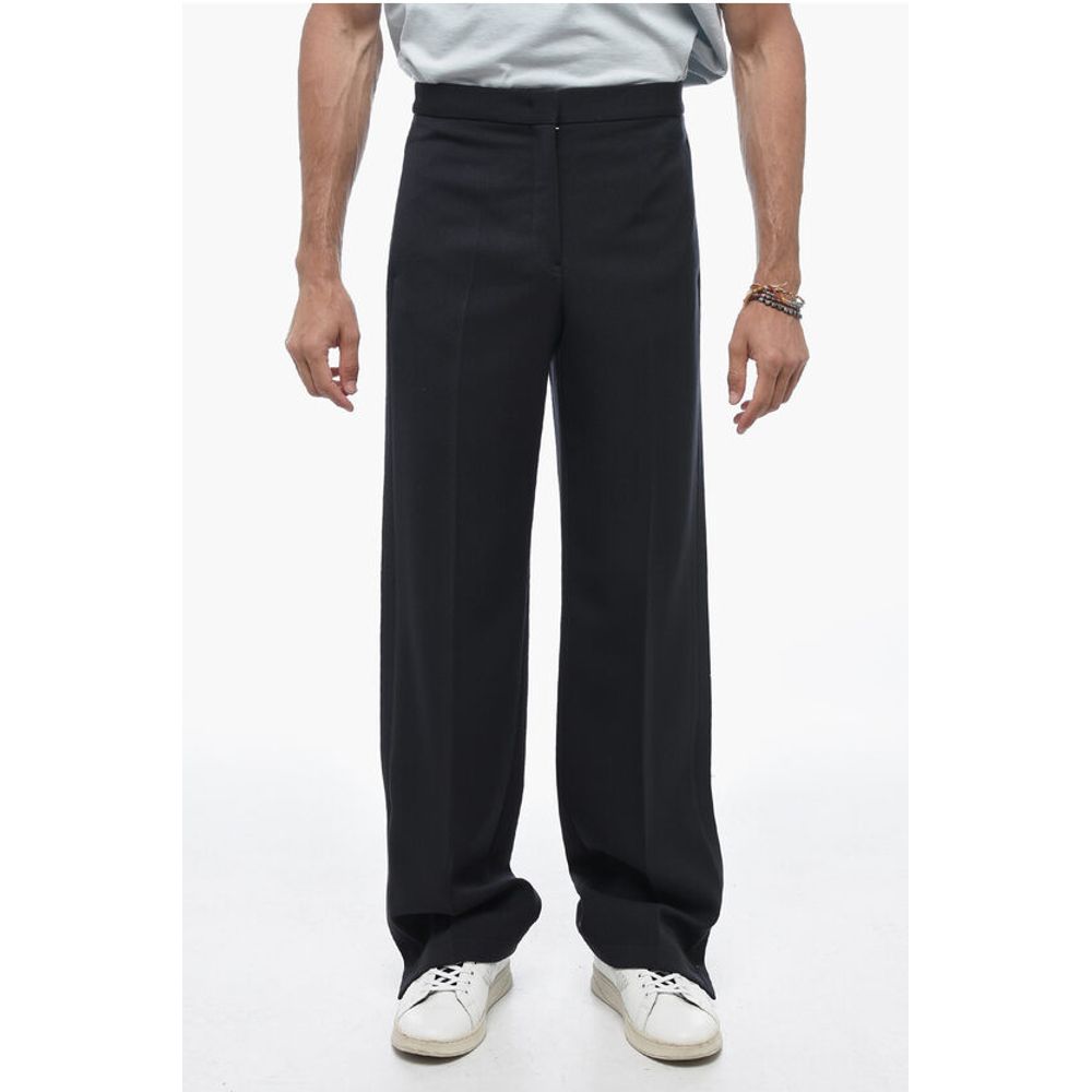 Jil Sander Virgin Wool LUIGI Palazzo Pants with Ankle Button