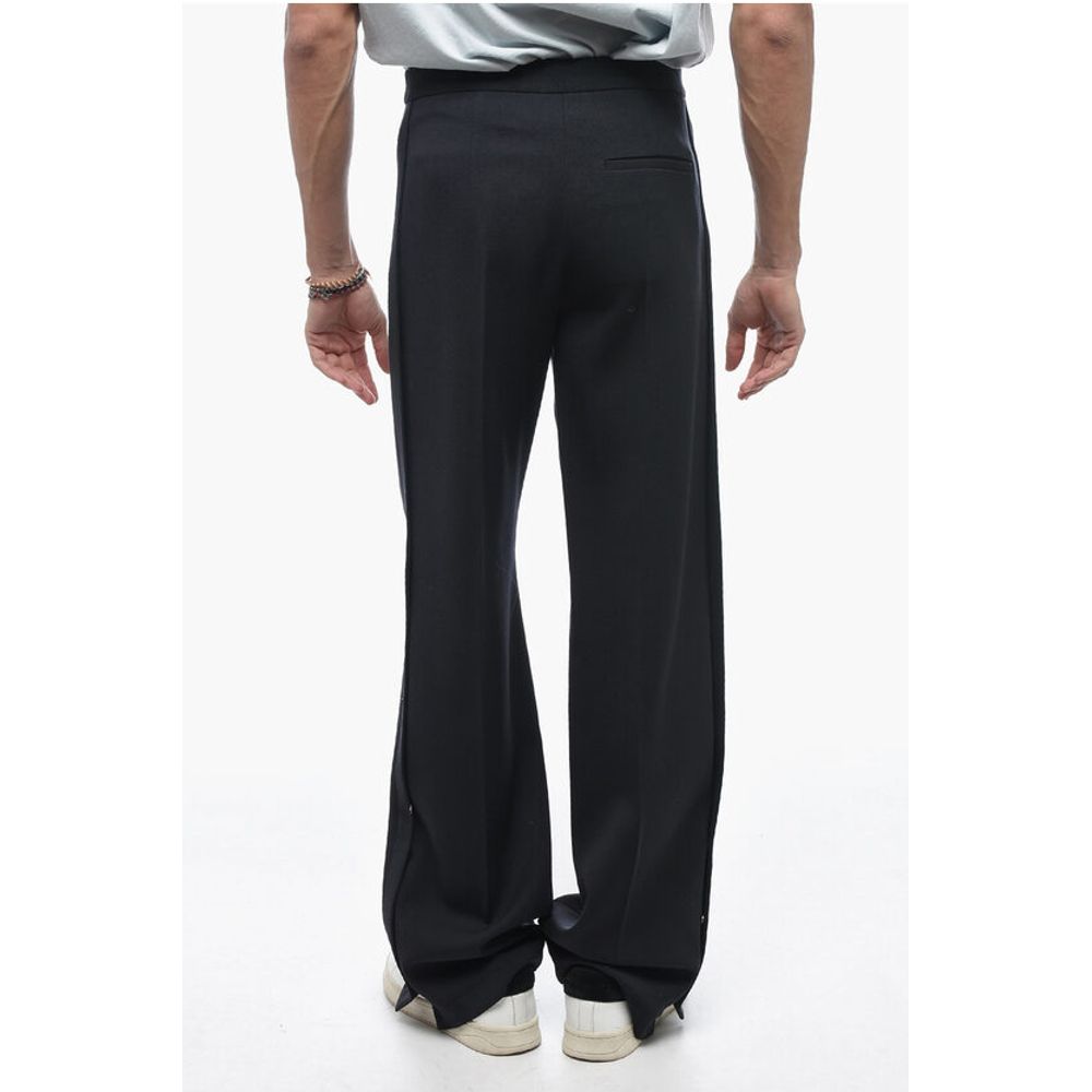 Jil Sander Virgin Wool LUIGI Palazzo Pants with Ankle Button