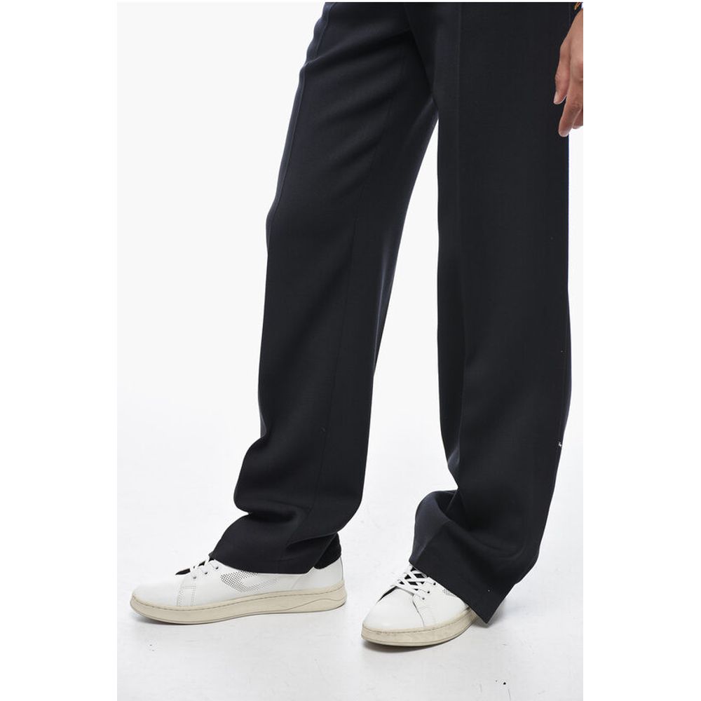 Jil Sander Virgin Wool LUIGI Palazzo Pants with Ankle Button