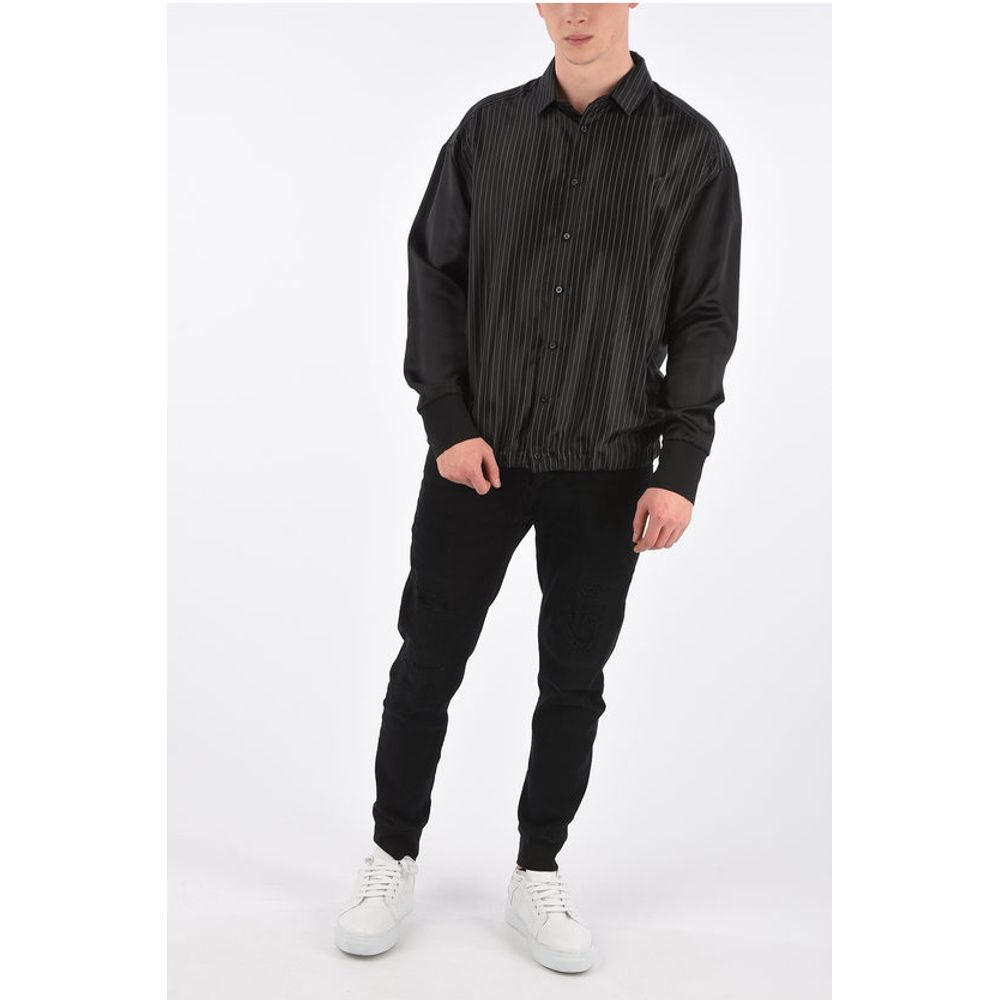 Neil Barrett Pinstriped Shirt with Elastic Cuff