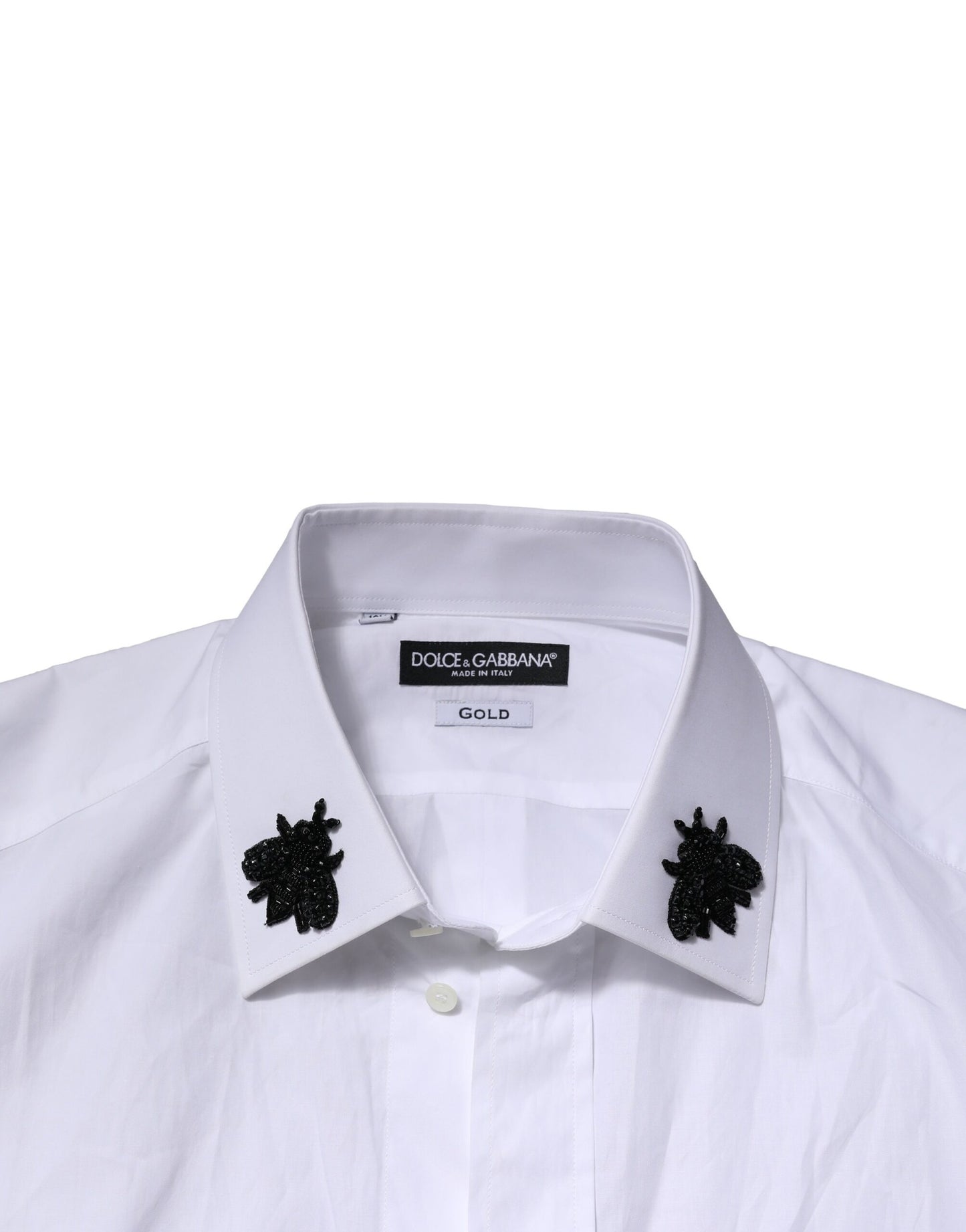Dolce & Gabbana White Cotton GOLD Mens Dress Formal Shirt