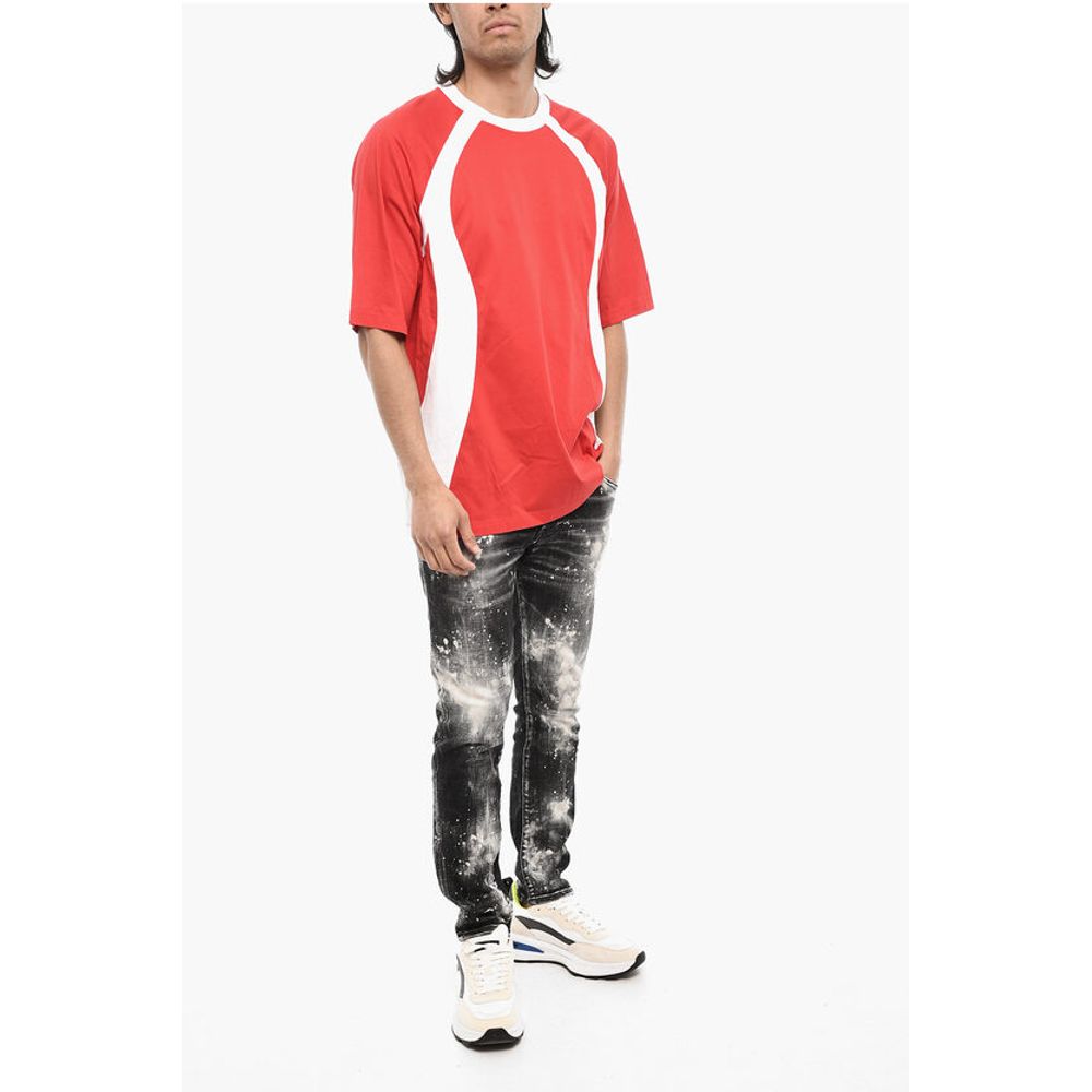 Dsquared² Two-Tone Cotton Crew-neck T-shirt