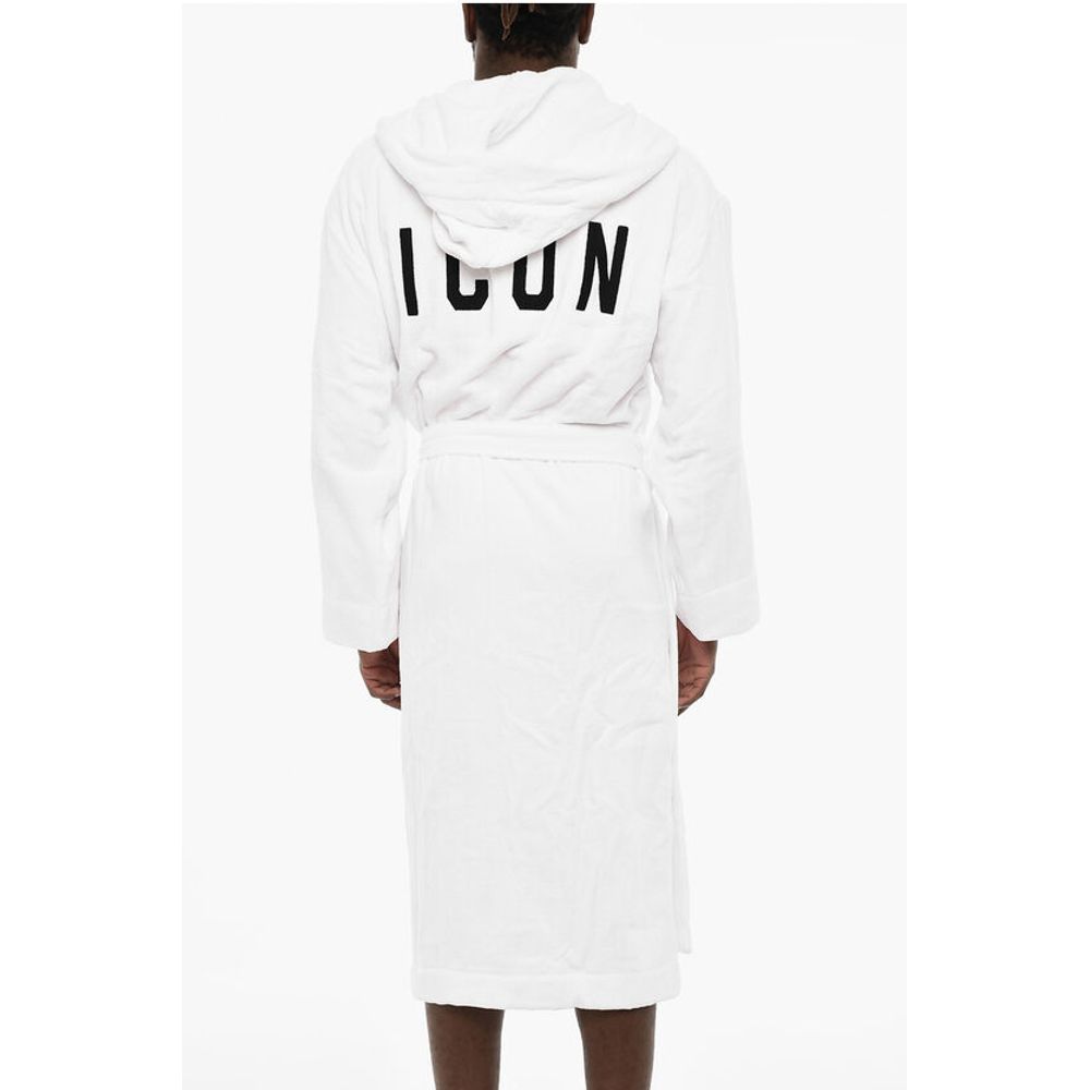 Dsquared² Terry Cottton Bathrobe with Belt and Embroidery Logo
