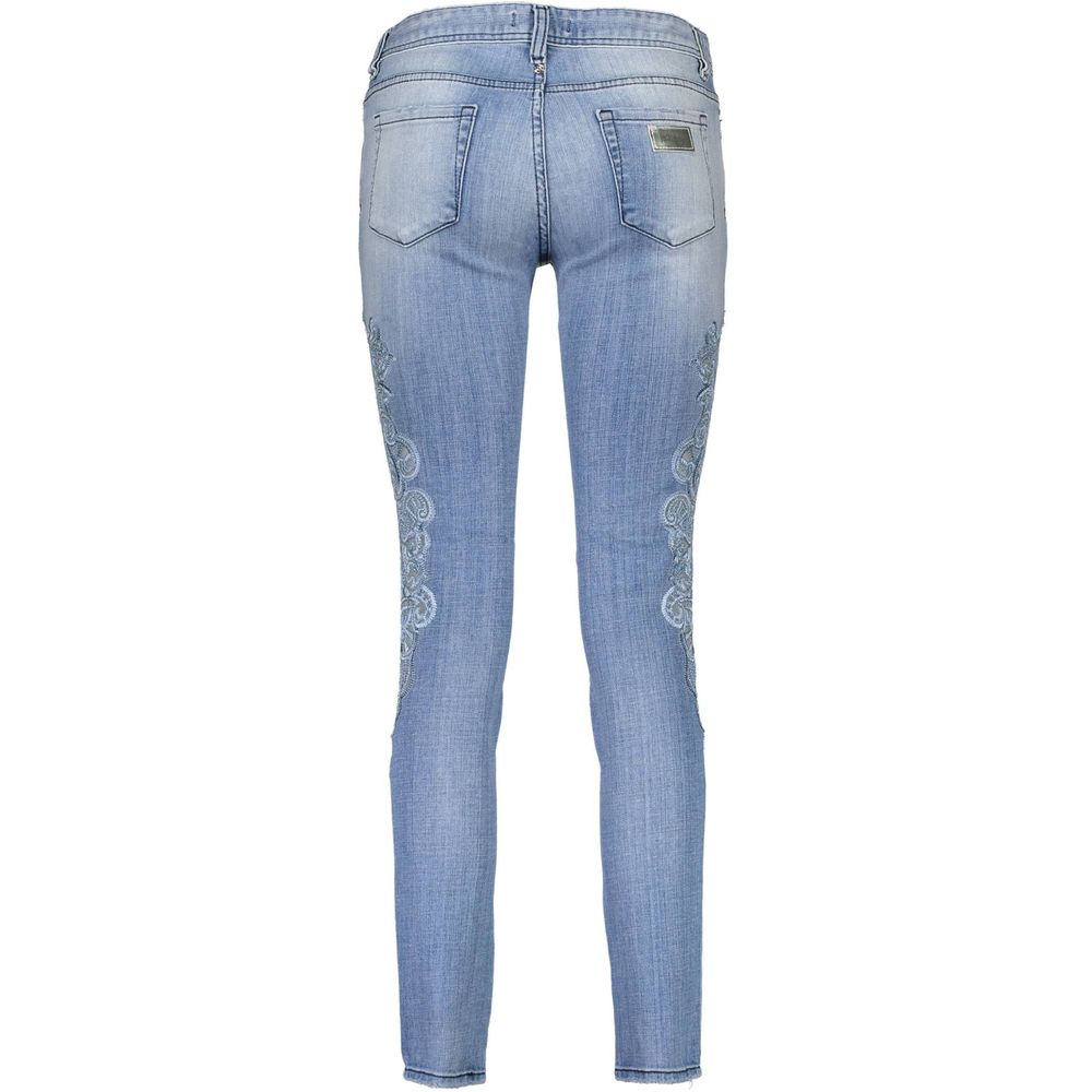 Голубые джинсы с вышивкой Just Cavalli Chic