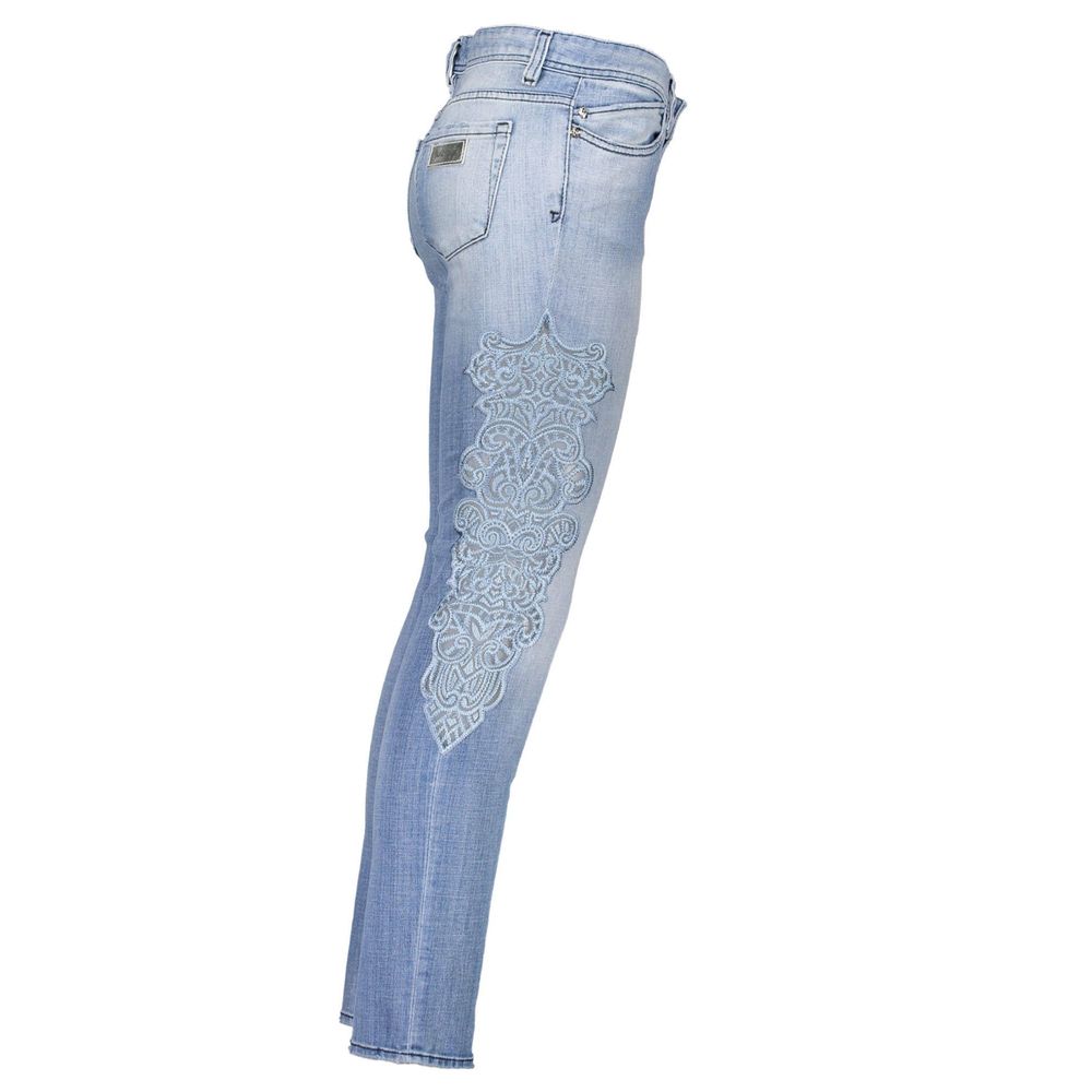 Голубые джинсы с вышивкой Just Cavalli Chic