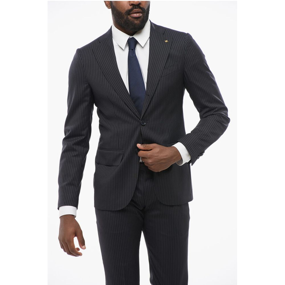 Corneliani CC COLLECTION Pintriped Single Breasted RETAILORED Cotton Su
