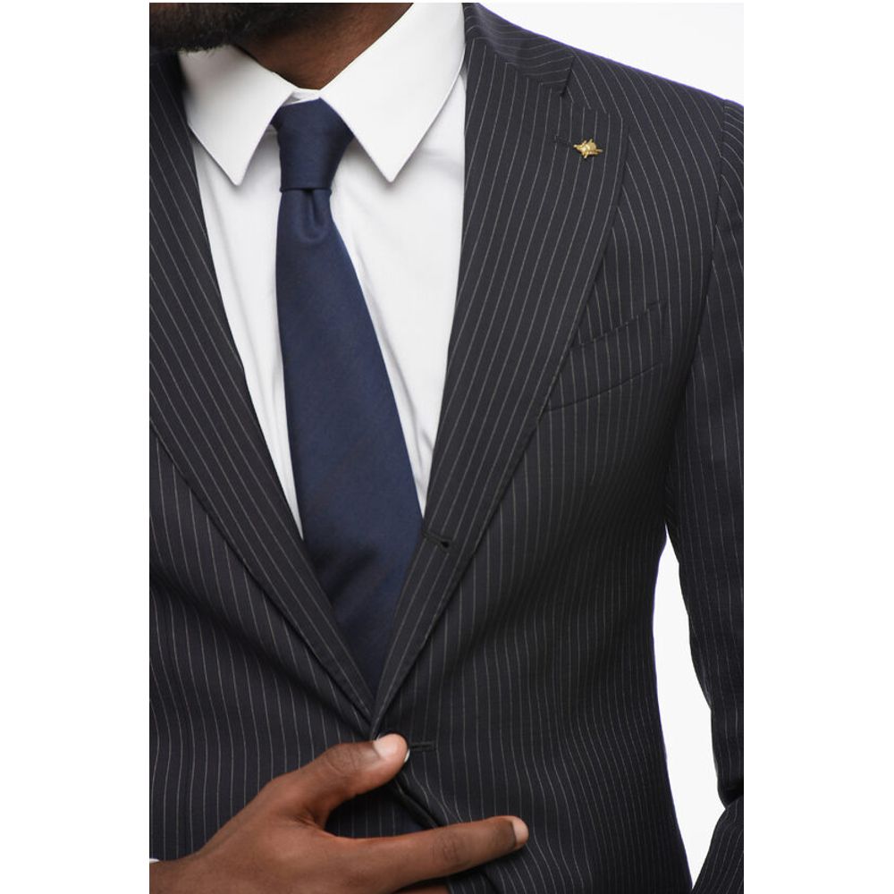 Corneliani CC COLLECTION Pintriped Single Breasted RETAILORED Cotton Su