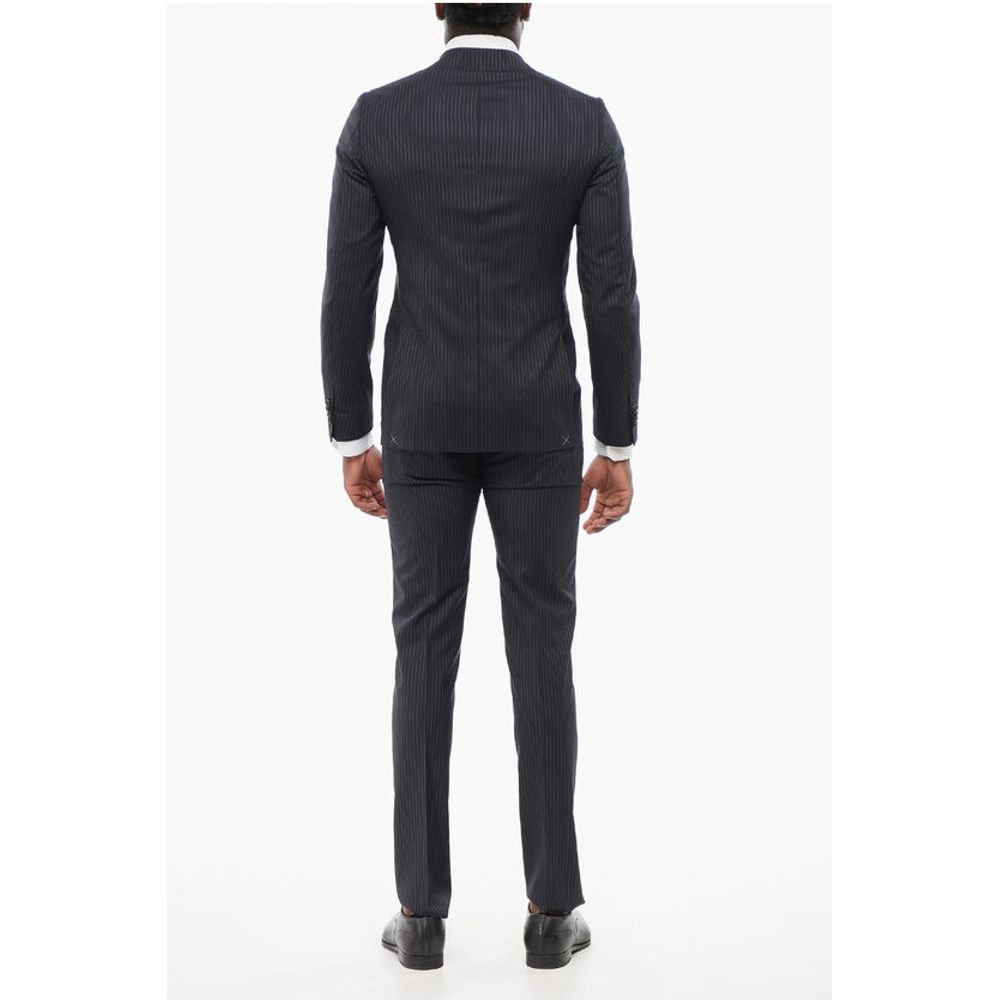 Corneliani CC COLLECTION Pintriped Single Breasted RETAILORED Cotton Su