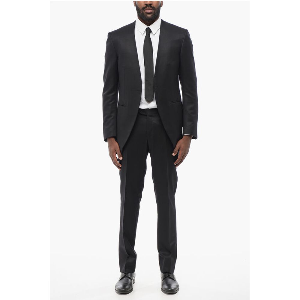 Corneliani Wool Blend Suit With Jetted Pockets