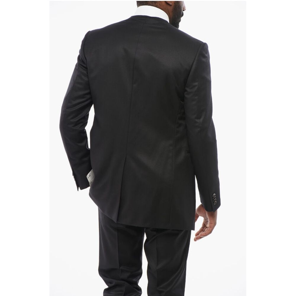 Corneliani Wool Blend Suit With Jetted Pockets