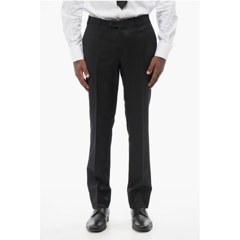 Corneliani Wool Blend Suit With Jetted Pockets