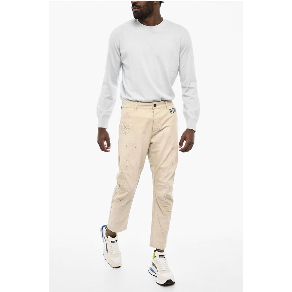 Dsquared² 4 Pockets Cotton Pants with Denim Monogram