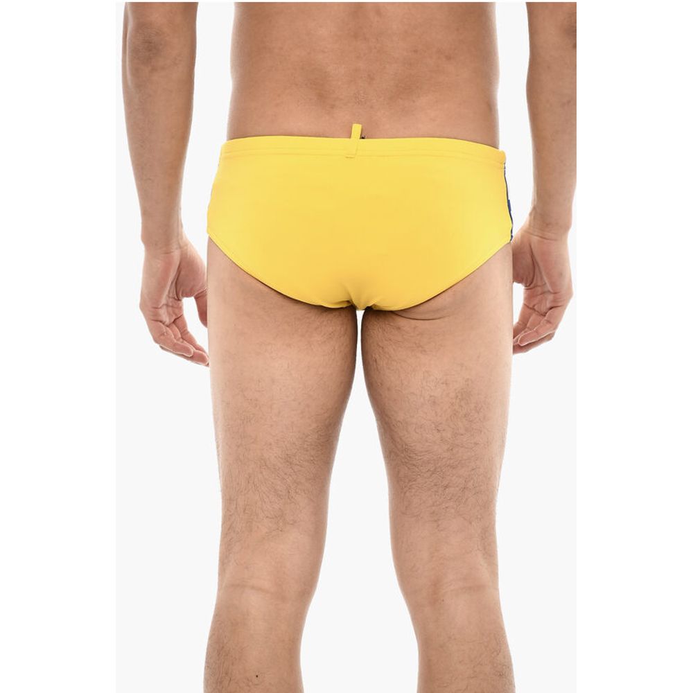 Dsquared² Slip Swimsuit With Logoed Contrasting Bands
