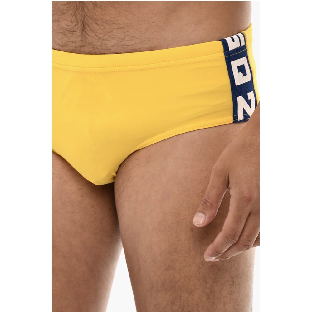 Dsquared² Slip Swimsuit With Logoed Contrasting Bands
