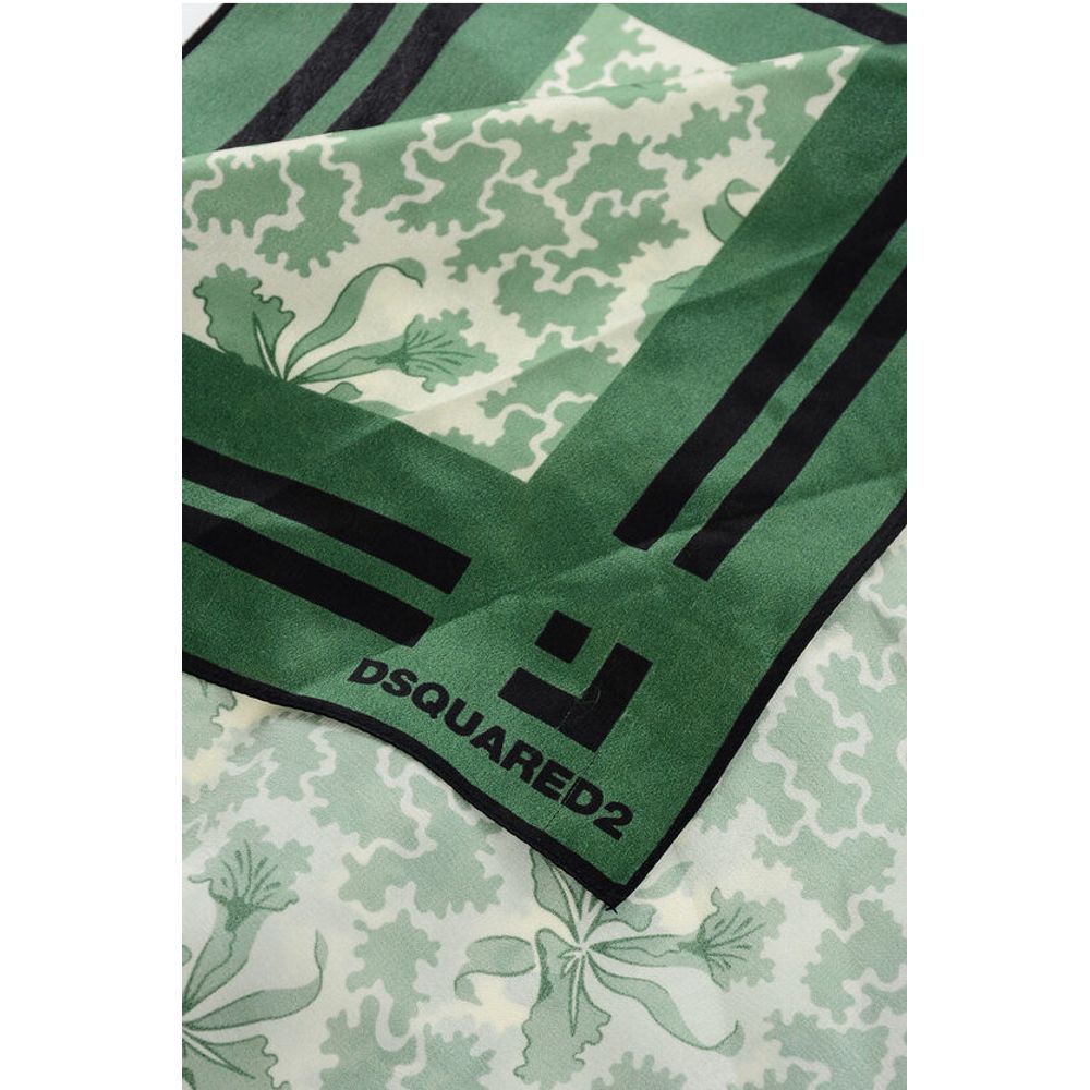 Dsquared² Patterned Silk Foulard with Contrasting Edges