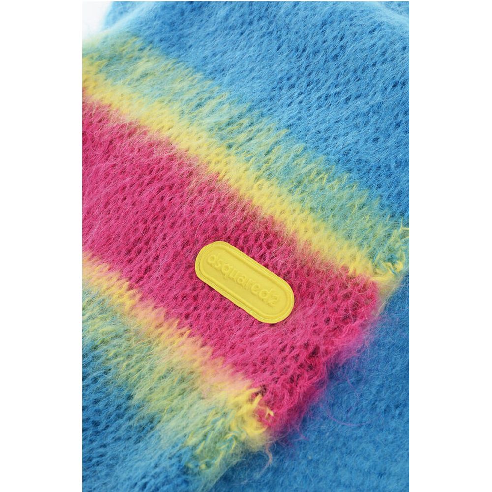 Dsquared² Mohair Blend Scarf with Contrasting Detail