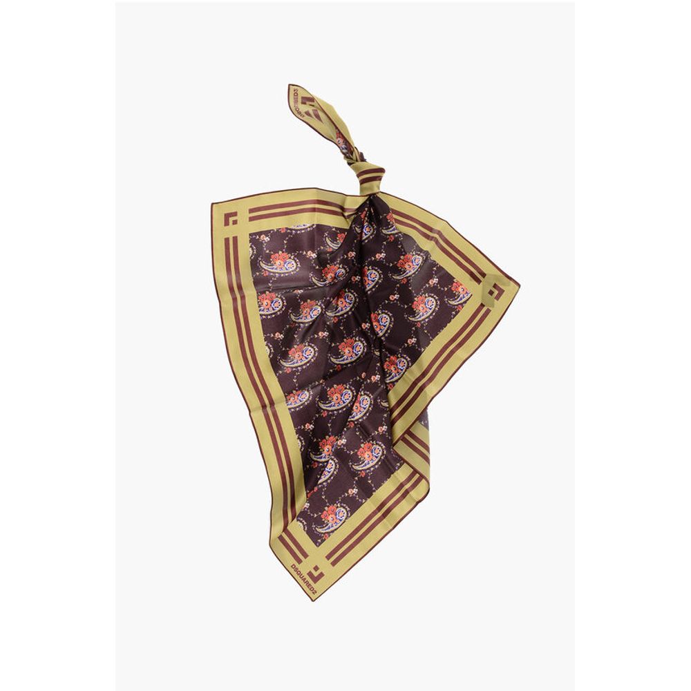 Dsquared² Silk Foulard with Floral Paisley Motif