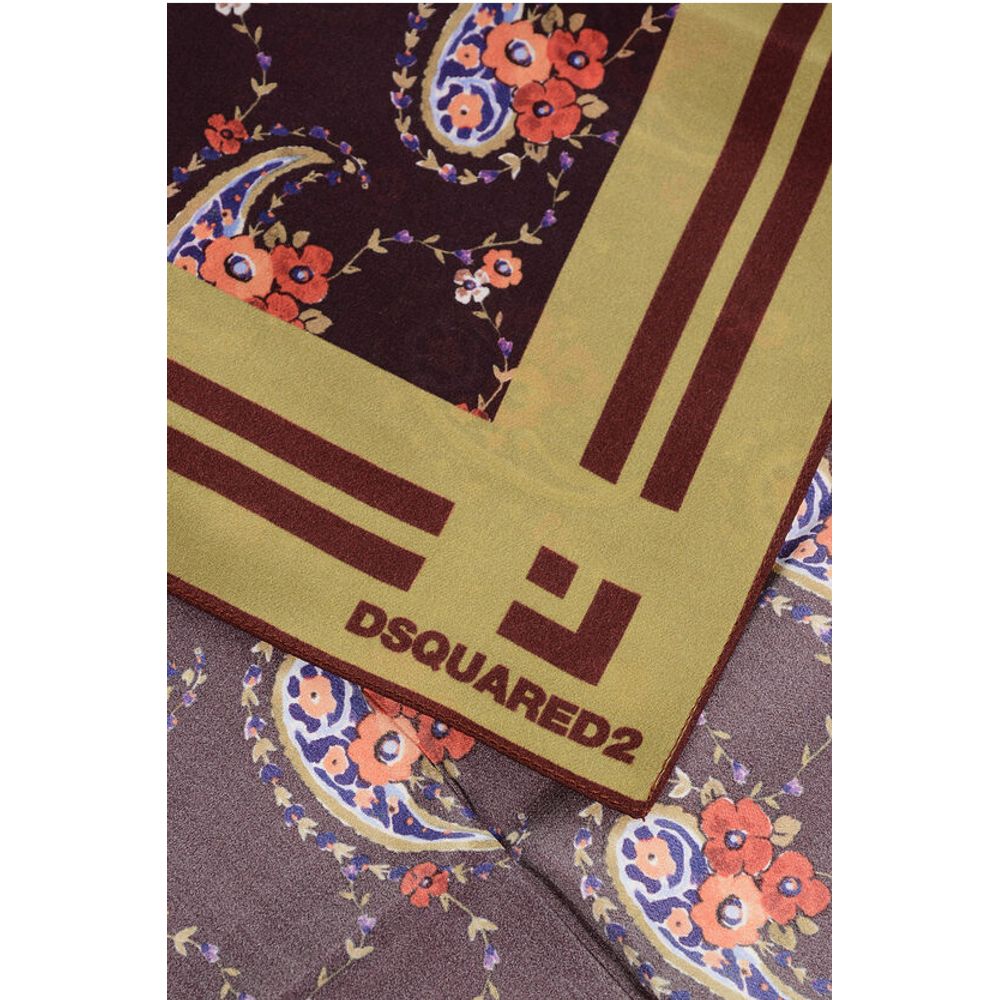 Dsquared² Silk Foulard with Floral Paisley Motif