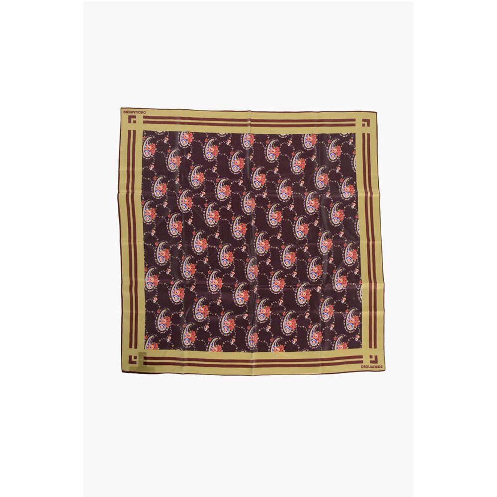 Dsquared² Silk Foulard with Floral Paisley Motif