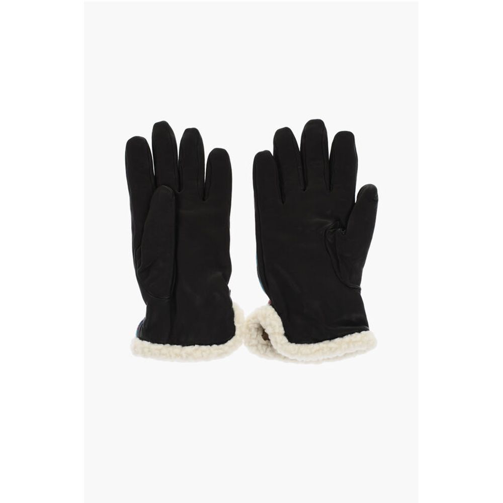Dsquared² Leather and Wool Blend CANADIAN HERITAGE Gloves