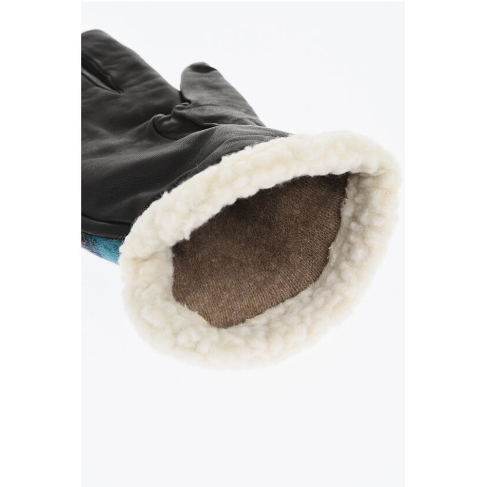 Dsquared² Leather and Wool Blend CANADIAN HERITAGE Gloves