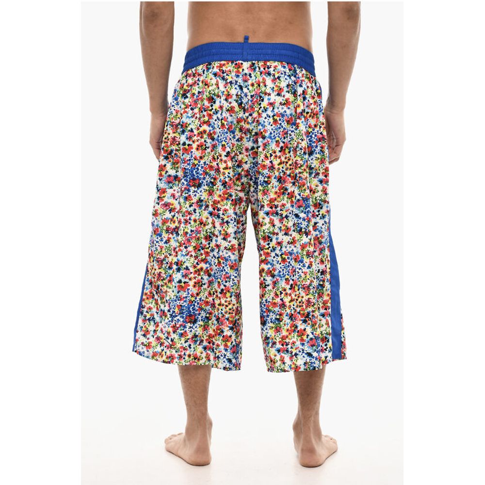 Dsquared² Maxi Swim Shorts With Floral Print