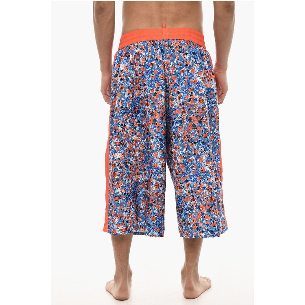 Dsquared² Maxi Swim Shorts With Floral Print