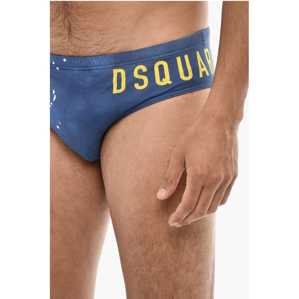 Dsquared² Slip Swimsuit With Splatter Motif