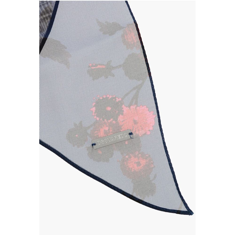 Dsquared² Floral Patterned Chiffon Slim Foulard