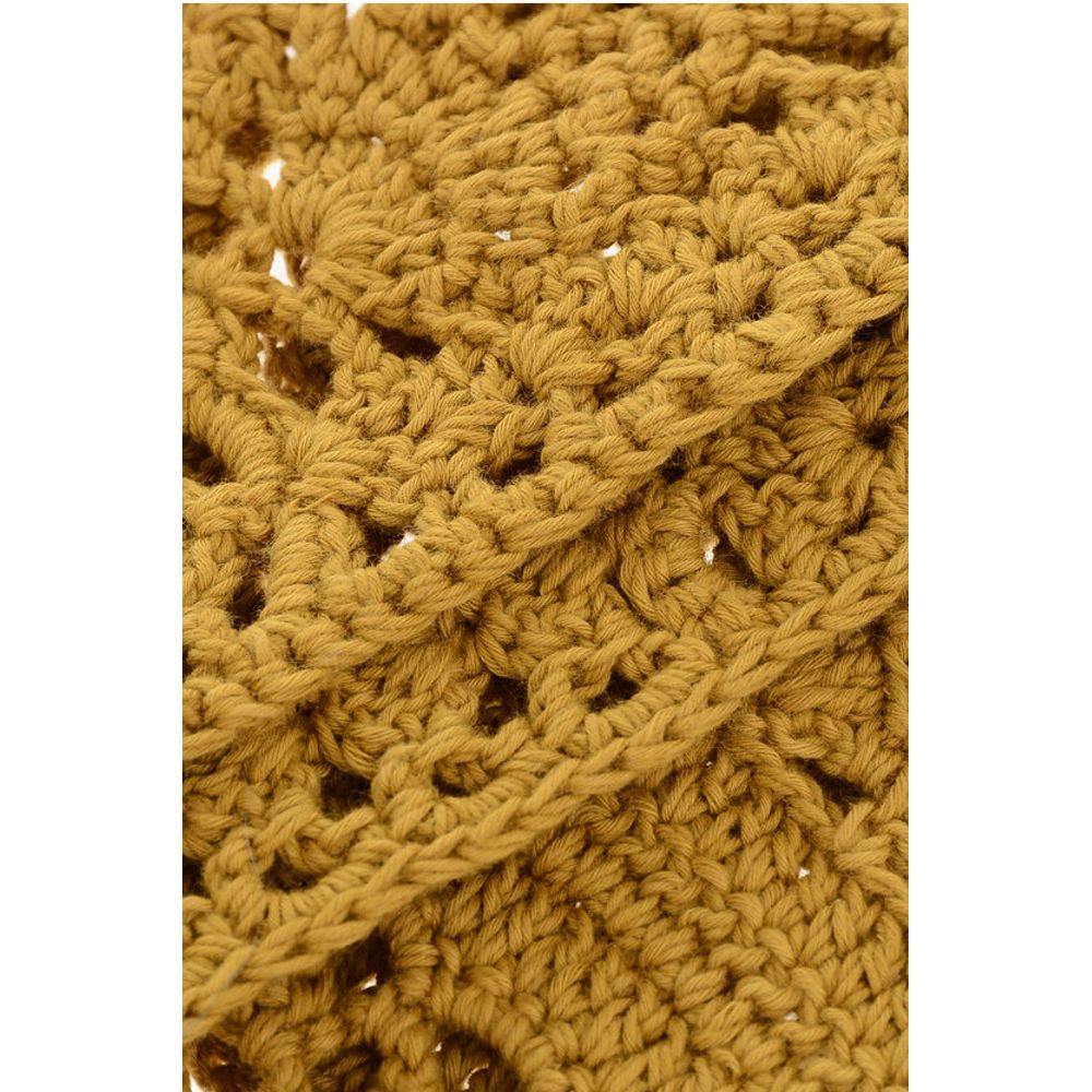 Dsquared² Solid Color Crochet Scarf with Fringes