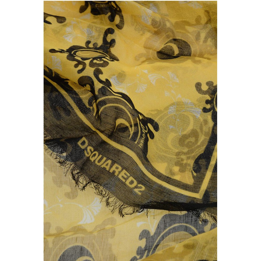 Dsquared² Two-Tone Patterned Linen Blend Foulard