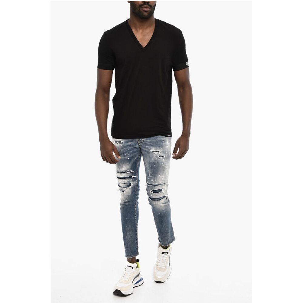 Dsquared² Cotton V-neck Underwear T-shirt