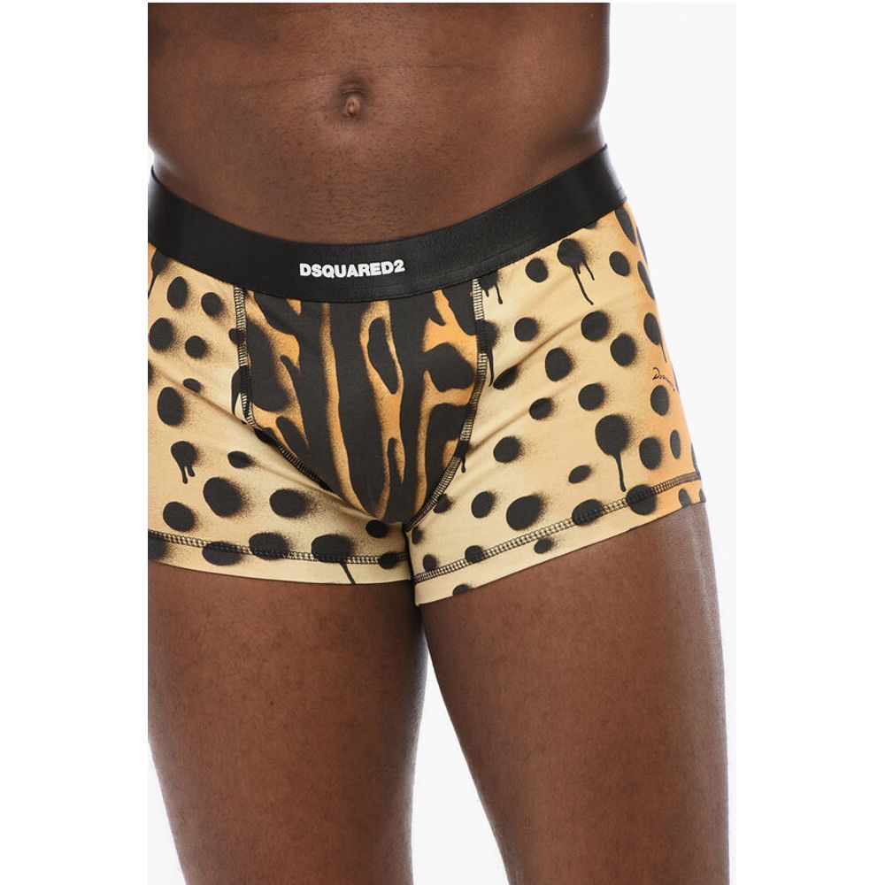 Dsquared² Animal Patterned Cotton Blend Boxer