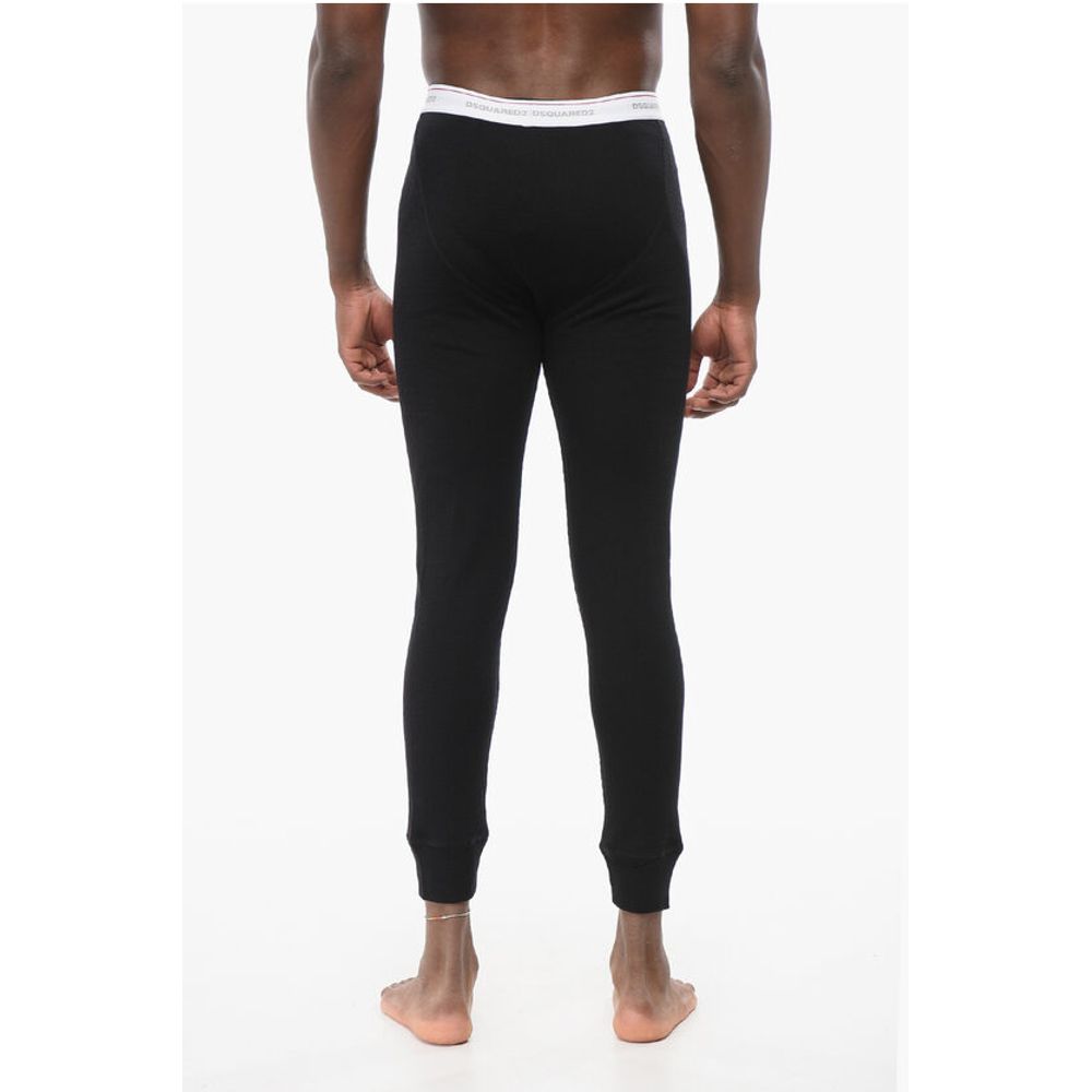 Dsquared² Underwear Ribbed Leggings with Logoed Waistband