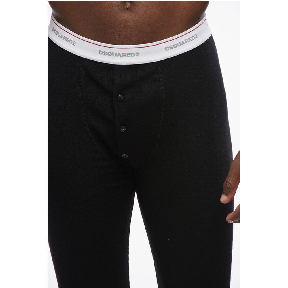 Dsquared² Underwear Ribbed Leggings with Logoed Waistband