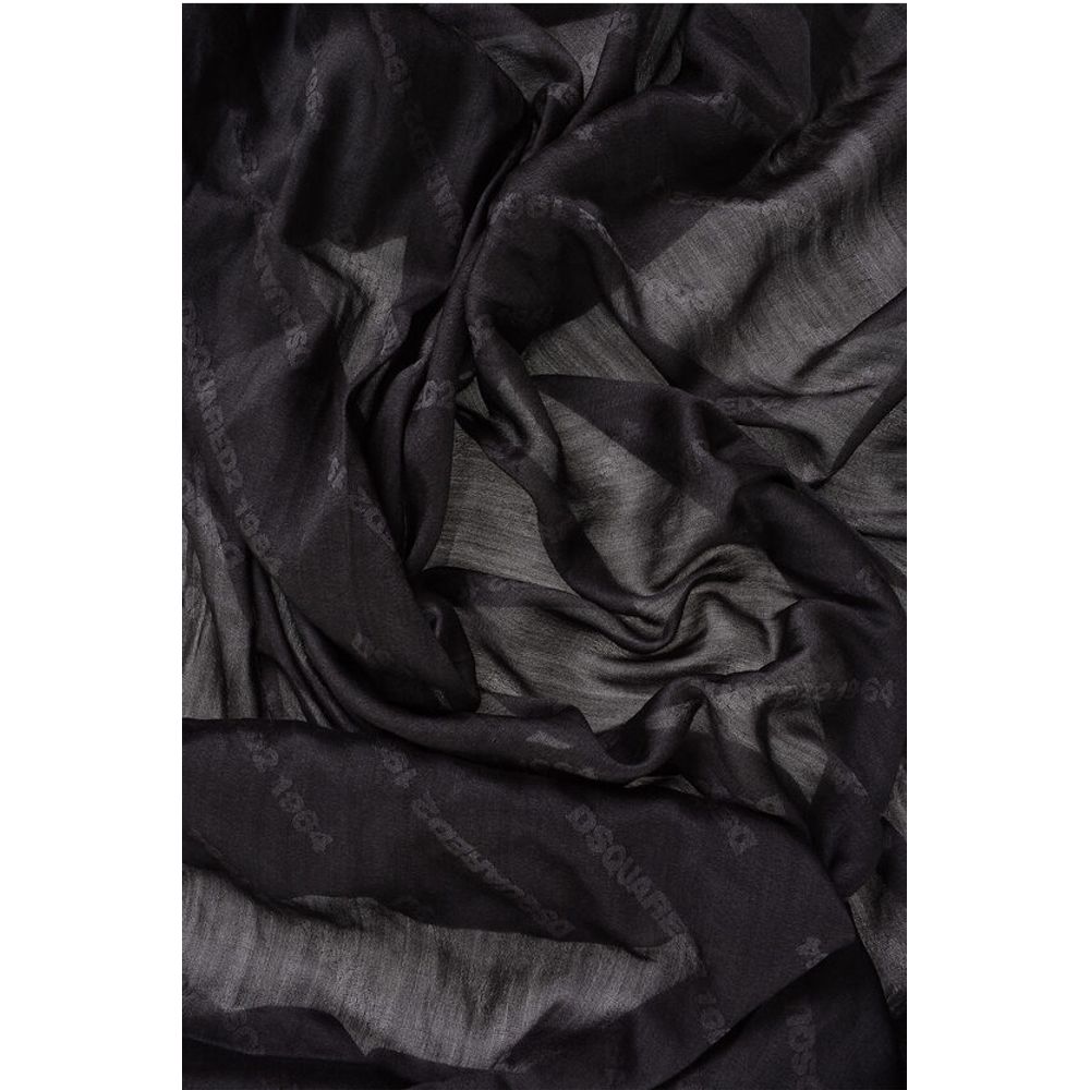 Dsquared² Silk Georgette Foulard with All-Over Logo