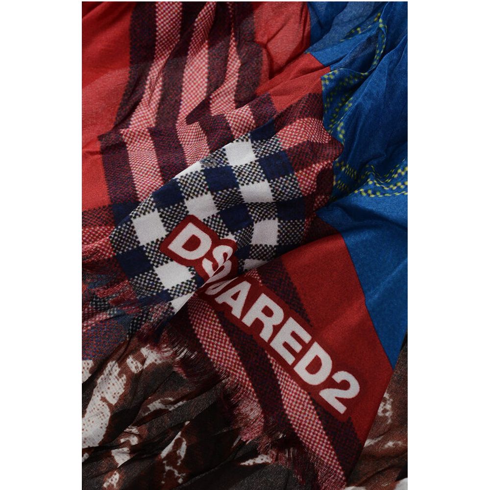 Dsquared² Patterned Multicolor Silk Foulard