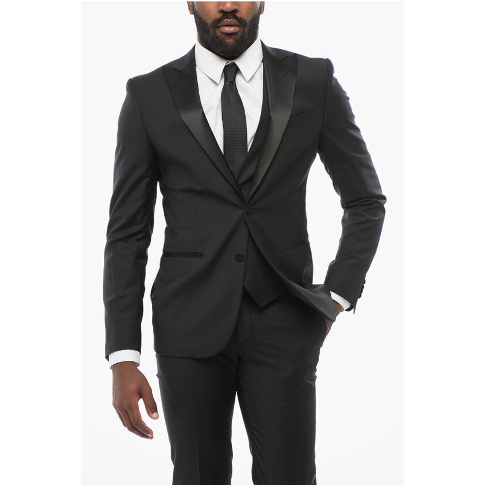 Corneliani Three-Pieces Suite with Satin Peak Lapel