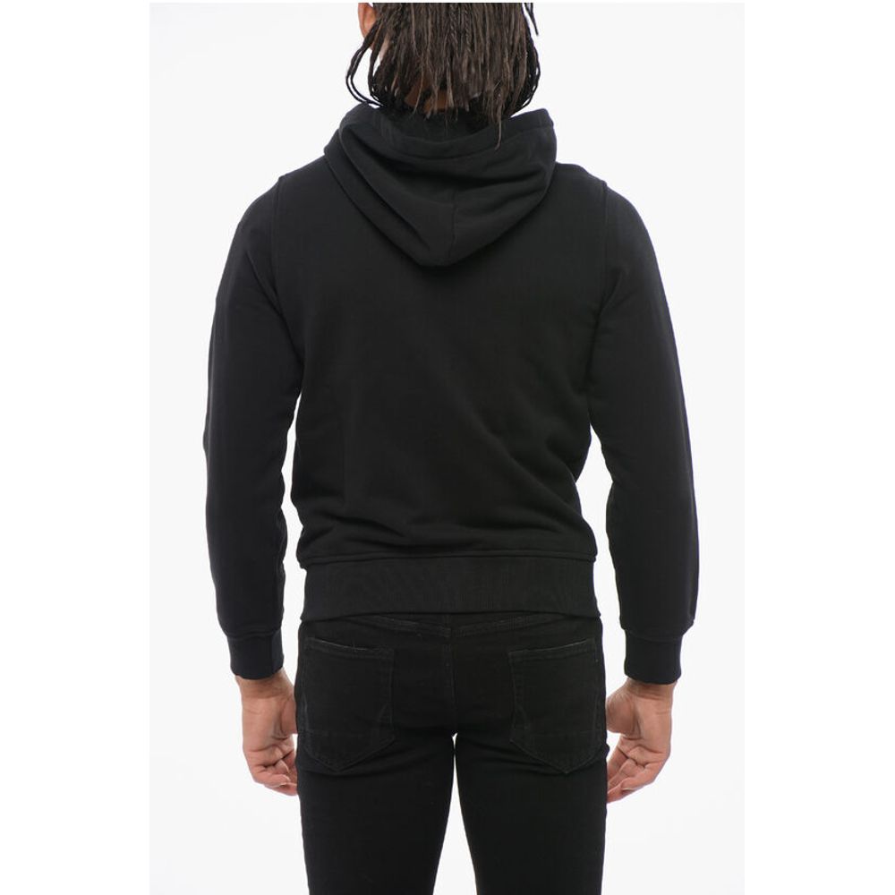 Diesel Brushed Cotton Sweatshirt with Hood and Zip Closure