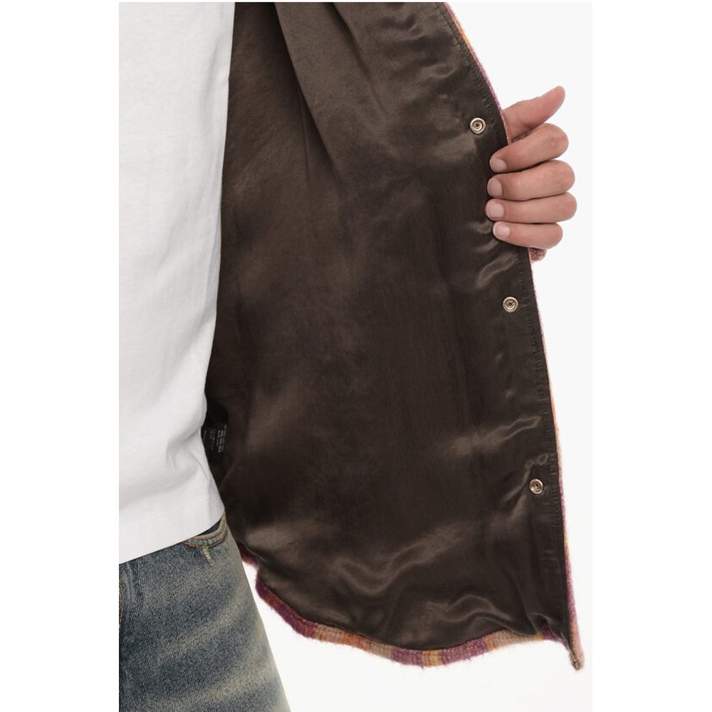 Palm Angels Virgin Wool Overshirt with Snap Buttons