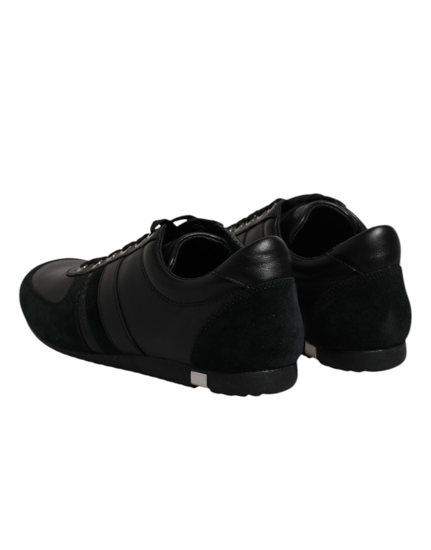 Dolce & Gabbana Black Suede Leather Low Top Sneakers Shoes
