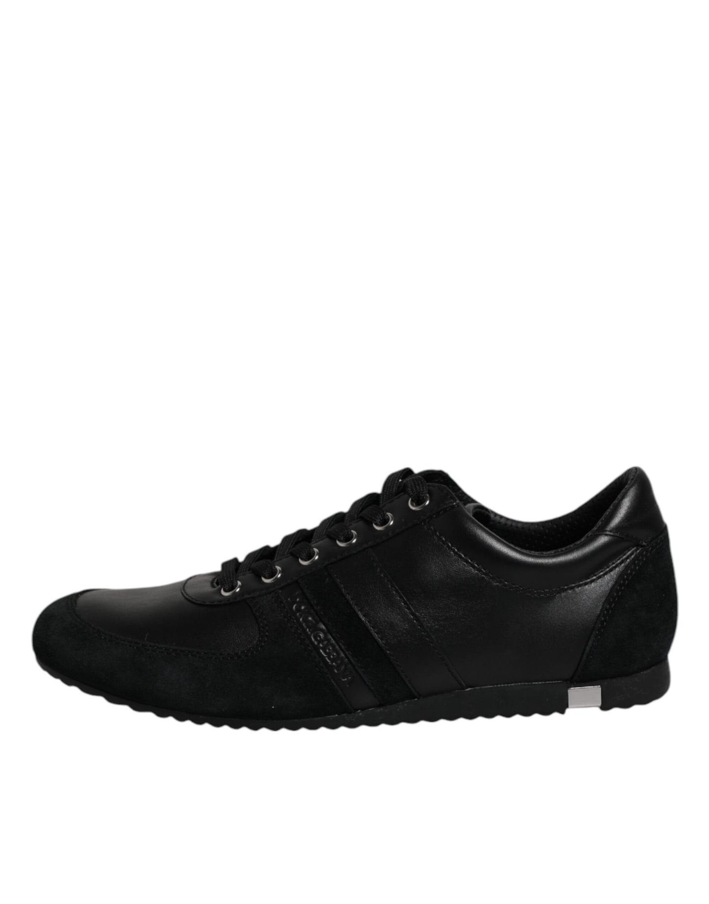 Dolce & Gabbana Black Suede Leather Low Top Sneakers Shoes