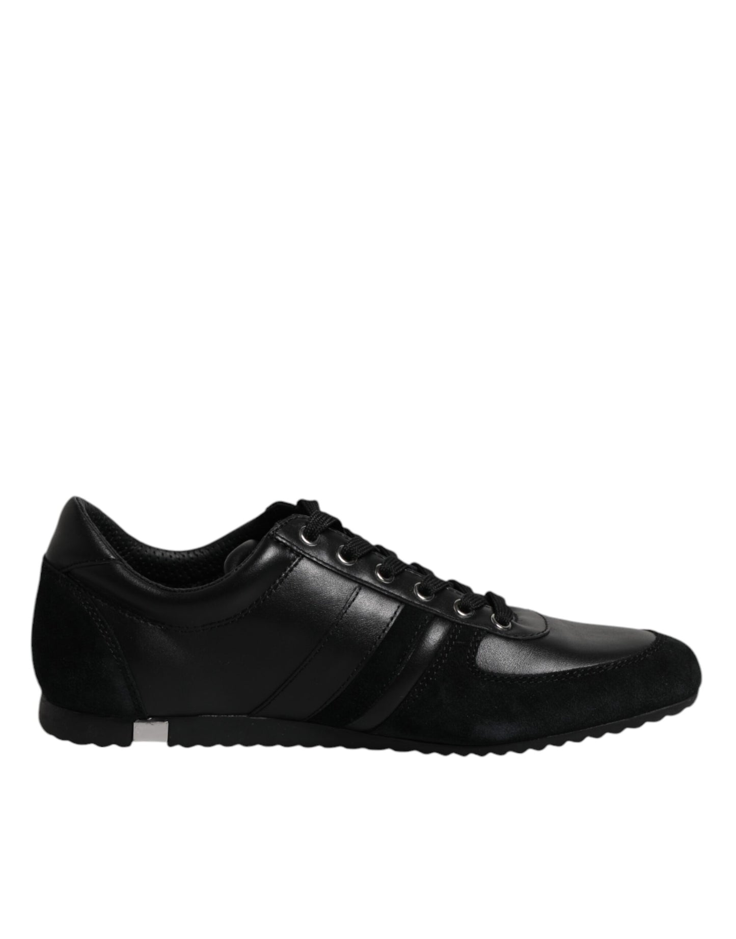 Dolce & Gabbana Black Suede Leather Low Top Sneakers Shoes