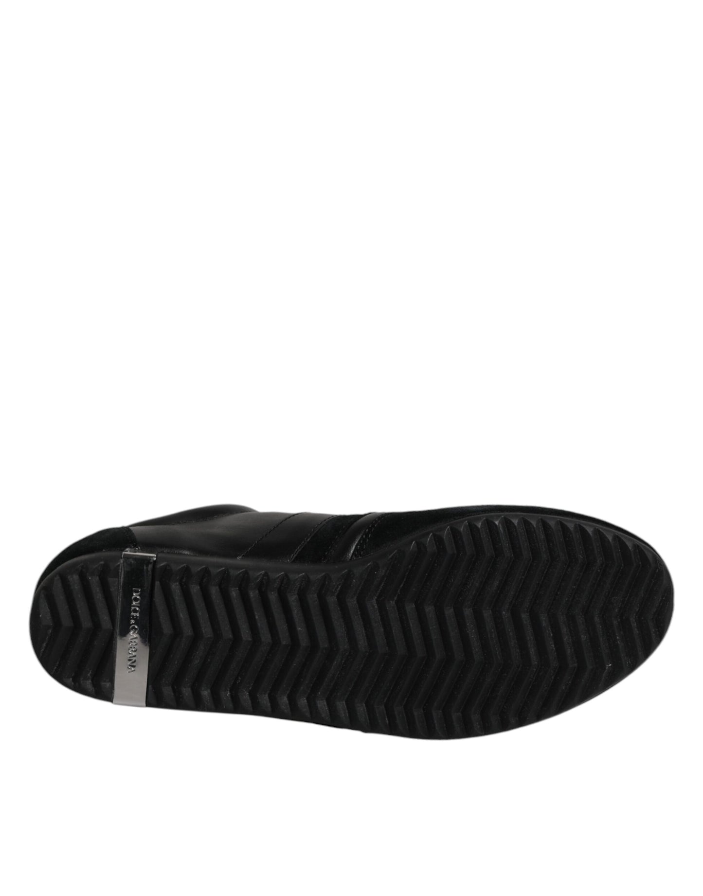 Dolce & Gabbana Black Suede Leather Low Top Sneakers Shoes