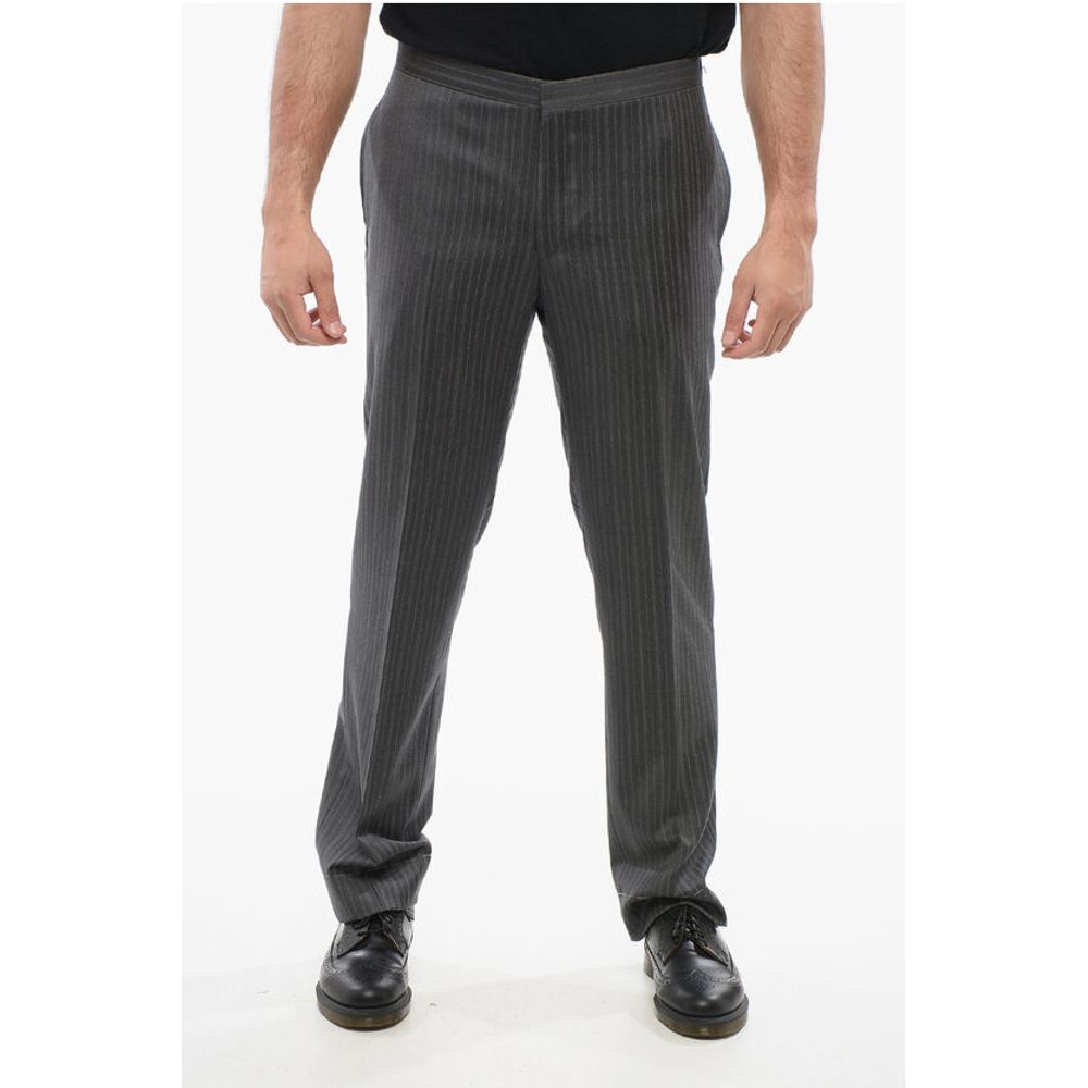 Corneliani Cool Wool Pants with Striped Motif