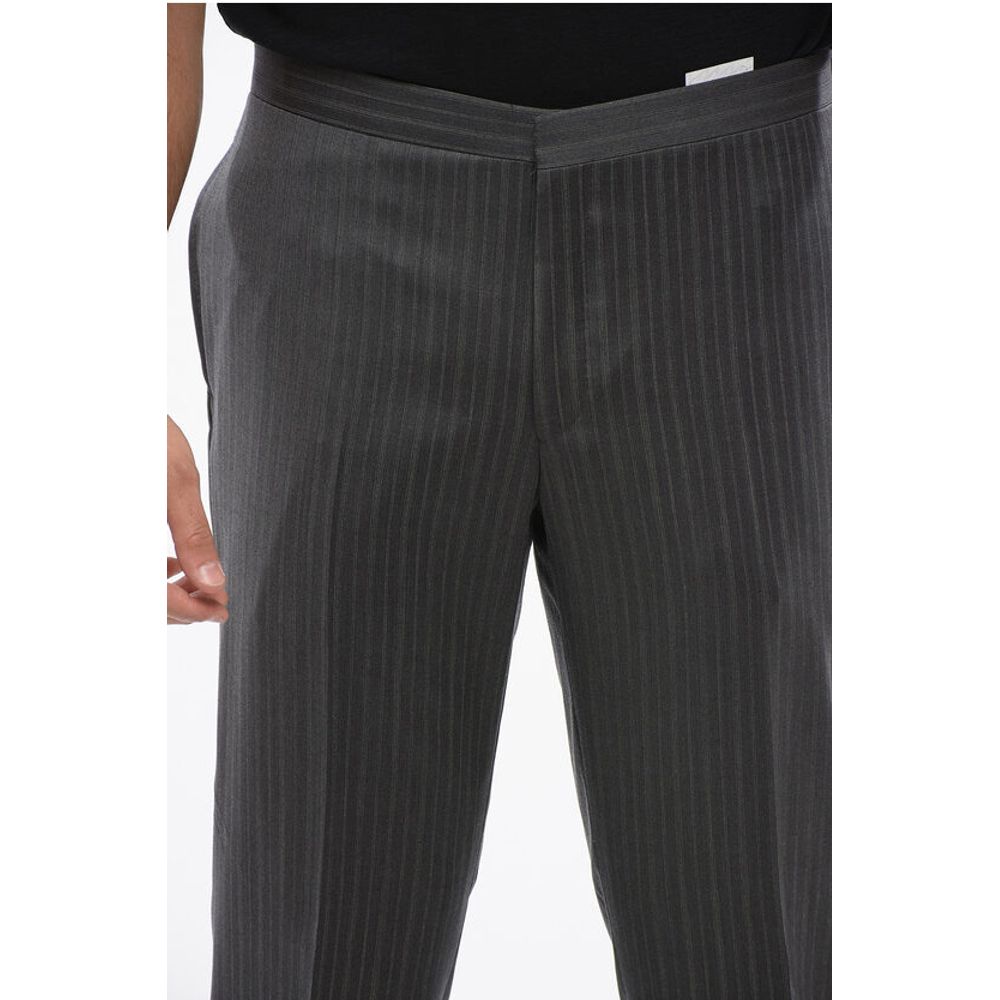 Corneliani Cool Wool Pants with Striped Motif