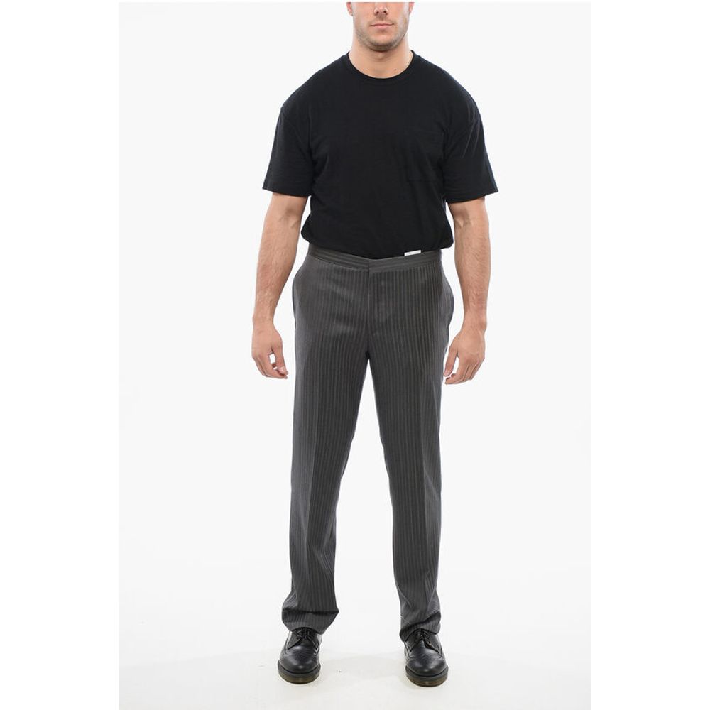Corneliani Cool Wool Pants with Striped Motif