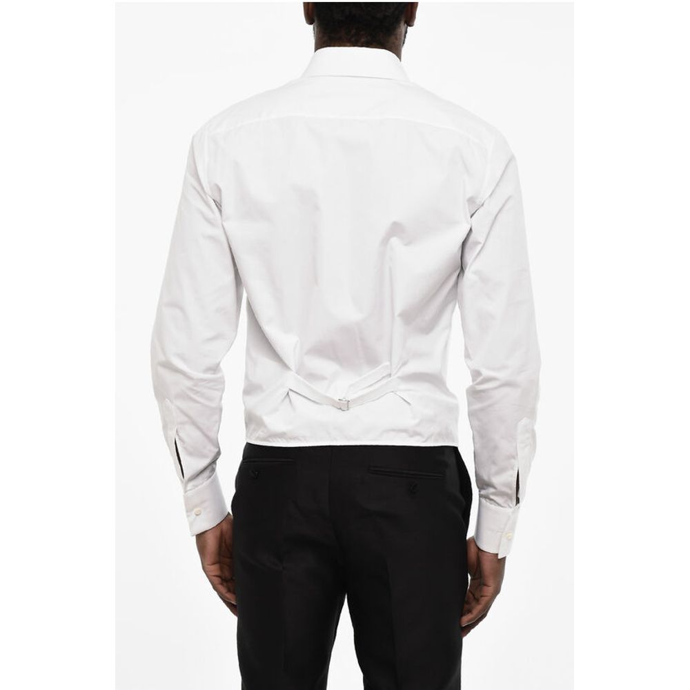 Dsquared² Frontal Maxi Embroidered Shirt with Spread Collar