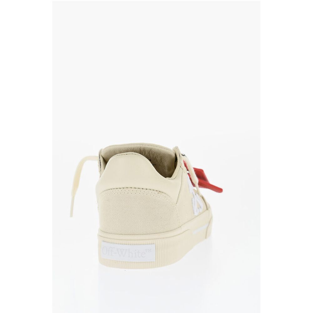 Off-White Canvas VULCANIZED Low-Top Sneakers With Embroidered Logo