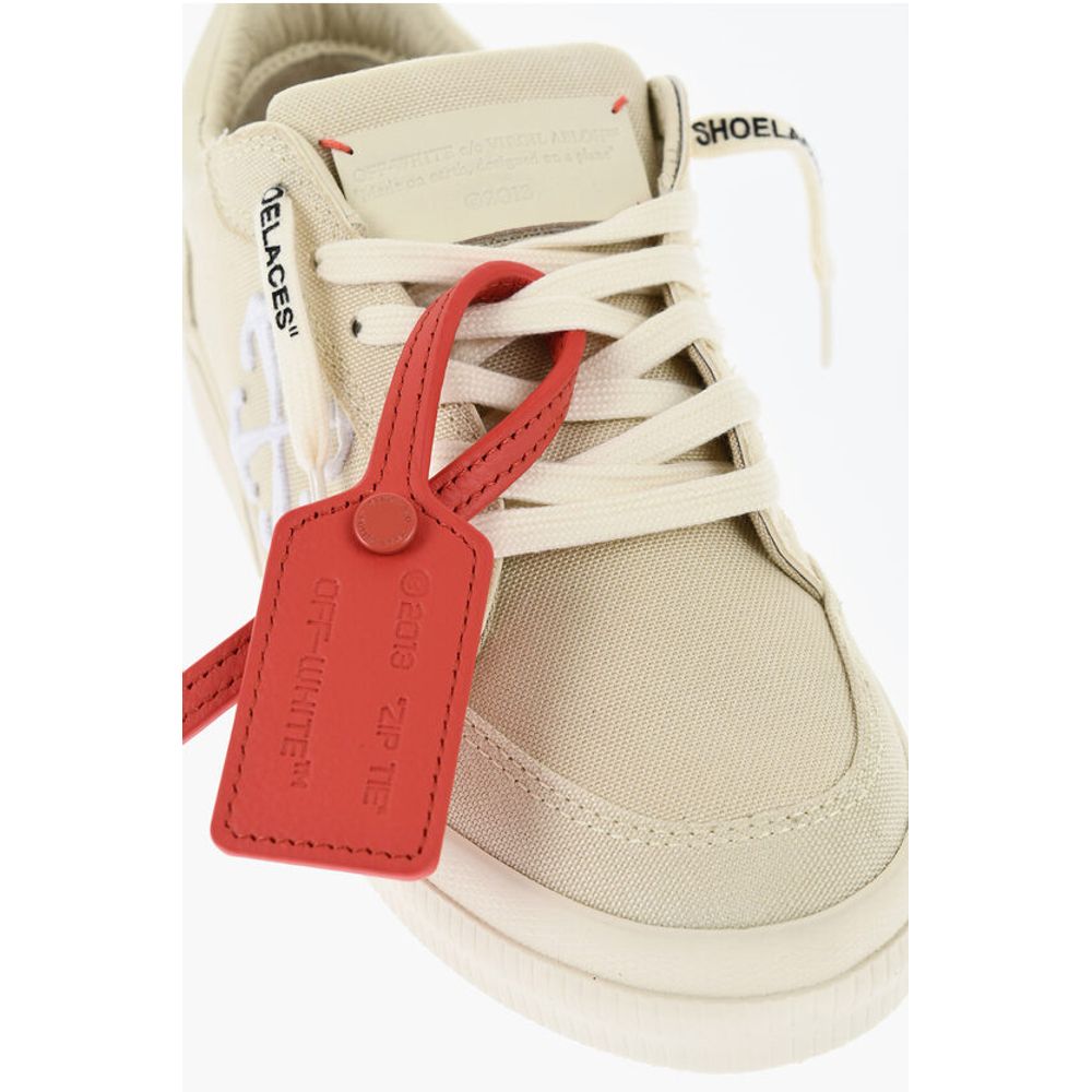 Off-White Canvas VULCANIZED Low-Top Sneakers With Embroidered Logo